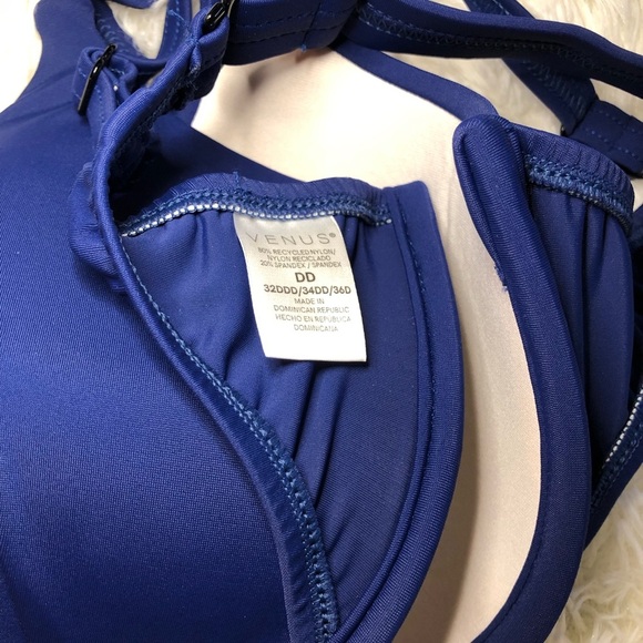 VENUS Blue Bikini Top with Molded Cups and Adjustable Straps DD NWOT - Picture 11 of 12